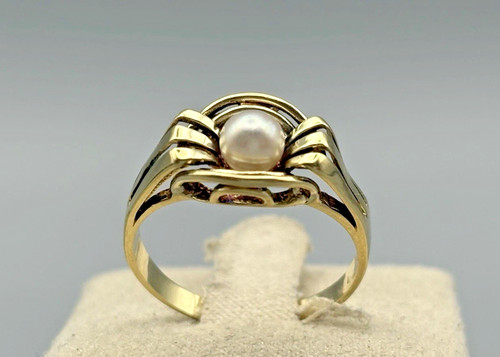 Karat gold ring mit perle - gold,