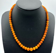 Antik elegante Butterscotch Bernstein Amber Kette Golddouble Ø 7,5 mm im Verlauf