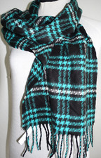 Neu- Winter Schal Winterschal  Strick grau schwarz türkis Cashmink 29 x 160 cm