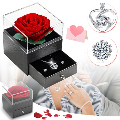 Ewige rot rose geschenkbox - rot,