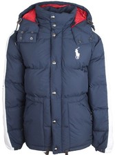 RALPH LAUREN POLO Herren Winter Daunen Jacke Steppjacke Big Pony Blau Größe XL