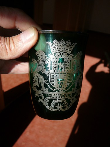 Trinkglas mit silberauflage - trinkglas,