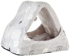 TRIXIE Katzenhöhle Kuschelhöhle Grau Plüsch Katzenmotiv Katzenspielzeug