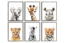 Safari Kinderzimmer Wandbilder, Safari Tiere Kinderzimmer Deko, Safari Wanddeko