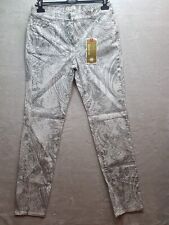 Recover Pants:  Damen Jeans  Paisley Print-Power-Stretch  Weiß  Slm Fit Gr.40