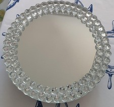 traumschöner Drehteller Spiegelteller Kerzenteller mit Kristallen Ø25cm