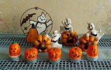 Halloween Konvolut 9 tlg.  Geist  Gespenst Kürbis Teelichthalter