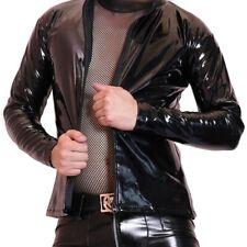 Herren PVC Leder Blazer Jacke