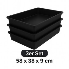 3 x Pikierschale Universal Auffangwanne 58×38×9 cm | robuste Pflanzwanne Anzucht