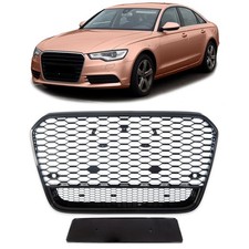 Wabengrill Kühlergrill schwarz glanz für AUDI A6 C7 4G Limo Avant 2010-2014 PDC