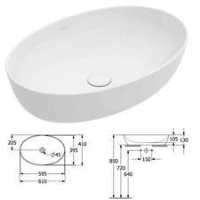 Aufsatzwaschtisch ohne Überlauf - Artis  - weiß - Platin - Villeroy & Boch