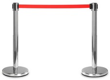 B-WARE Personenleitsystem Absperrung Abgrenzungsständer Edelstahl silber Paar