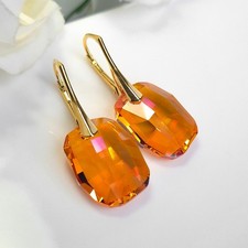 Goldene ohrringe mit - goldene, swarovski