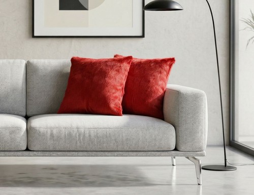 Kuhfell kissen cm rot - kuhfell, 50