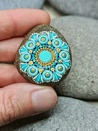Mandala stein türkis - mandala,