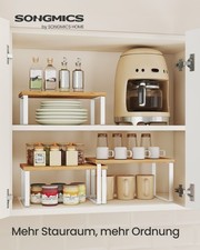 SONGMICS Gewürzregal,  Küchenregal, erweiterbar, Metall und Holzwerkstoff
