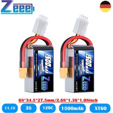 2x Zeee 3S LiPo Akku Batterie 11,1V 120C 1500mAh XT60 für RC Boot Flugzeug Auto