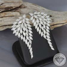 Wert 9950 € Brillant Ohrringe (3,66 carat) 750 18 Karat Weiß Gold xxyy