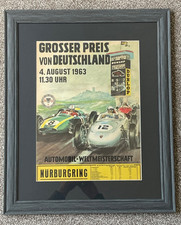 Großer Preis von Deutschland 1963 gerahmt Original Werbekarte Nürburgring John Surtees