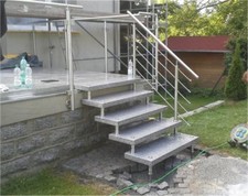 Außentreppe Bolzentreppe Granit 3+3  5 Stg. 100/18/24 cm incl. Bolzen + Zubehör