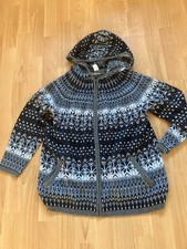 ambria Kapuzenstrickjacke im Norwegermuster Damen Gr.50 Neu