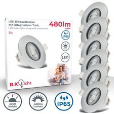 6 LED Bad Einbaustrahler flach Decke IP65 230V 5W Leuchte Spot schwenkbar silber