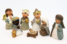 Krippenfiguren Set 7 teilig Figuren bis 10 cm Josef Maria Jesus Krippe