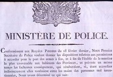 ALTES PLAKAT 1817 POLIZEI