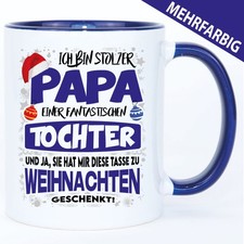 Tasse Weihnachten Papa Tochter Familie Christmas Geschenkidee Weihnachtsmann