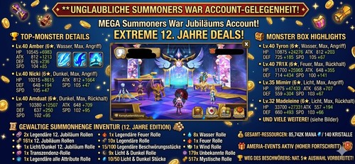 Summoners war account starter - account,