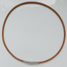 Lederband Lederkette Halskette 3mm natur rund mit Klick- Edelstahlverschluss 