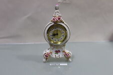 Kämmer Porzellan Kaminuhr - rosa Blümchen(G5878-R1)