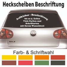 Heckscheiben Beschriftung