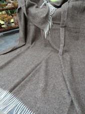 Wolldecke Plaid 140x200cm Wohndecke   100%Wolle  Schurwolle Braun