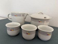 Thomas Trend Derby Zuckerdose Milchkännchen und 3 Eierbecher