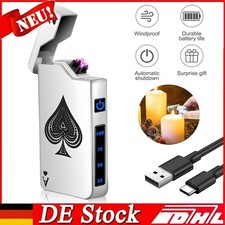 USB wiederaufladbares Feuerzeug , Lichtbogen , Silber , edel , mit Ladekabel