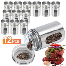 12 Edelstahl Gewürzstreuer