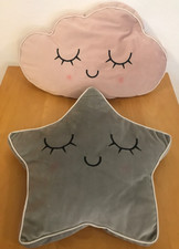 2 Dekokissen Wolke, rosa und