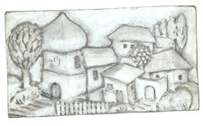 WANDBILD aus GIPS ca. 40cm x 20cm (Gipsrelief)