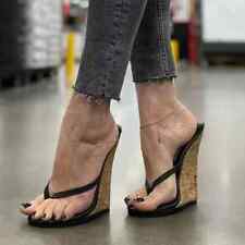 Damen Sandalen Hausschuhe Schuhe Flip Flops Pantoletten Keilabsatz Slingback Pum