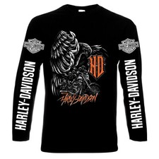 Harley Davidson, Herren Langarmshirt, 100% Baumwolle, S bis 5XL
