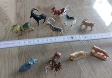 Kleine Tiersammlung von Dachbodenfund.10 verschiedene  Kunststoff Tiere. 70/80er