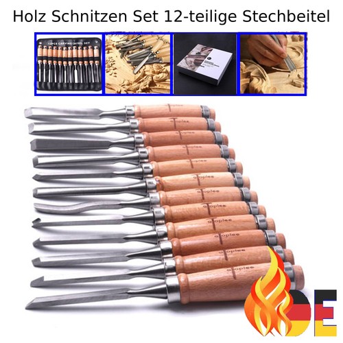 12x stechbeitel set aus crv - stechbeitel,