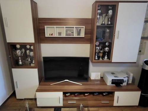 Wohnwand nußbaumholz teilig - wohnwand, 4-teilig