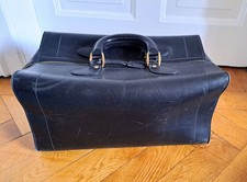 VINTAGE - Gucci Reisetasche/Schuhtasche aus schwarzem Leder, 1970er Jahre