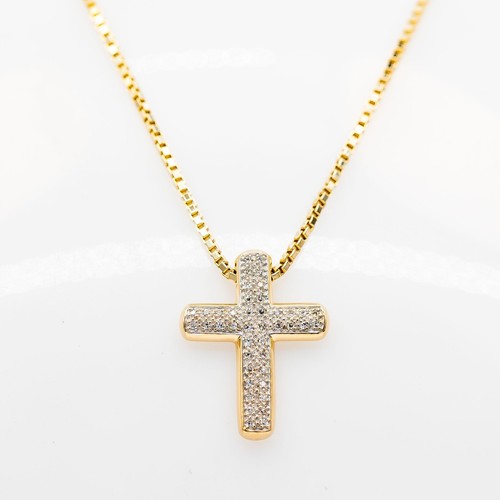 Kette kreuz anhänger 585 14k - anhänger, 585/14k