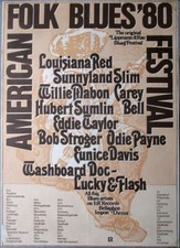 AMERICAN FOLK & BLUES - 1980 - In Concert - Günther Kieser - Poster - B