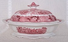 Adams English Scenic Rot Pferd Servierterrine Terrine mit Deckel Rarität 