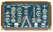 Knotentafel hinter Glas