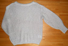 Zero Ripp-Strick Pullover Langarm Natur/Lurex Rundhals Acryl+4% Wolle Gr.38/40 M